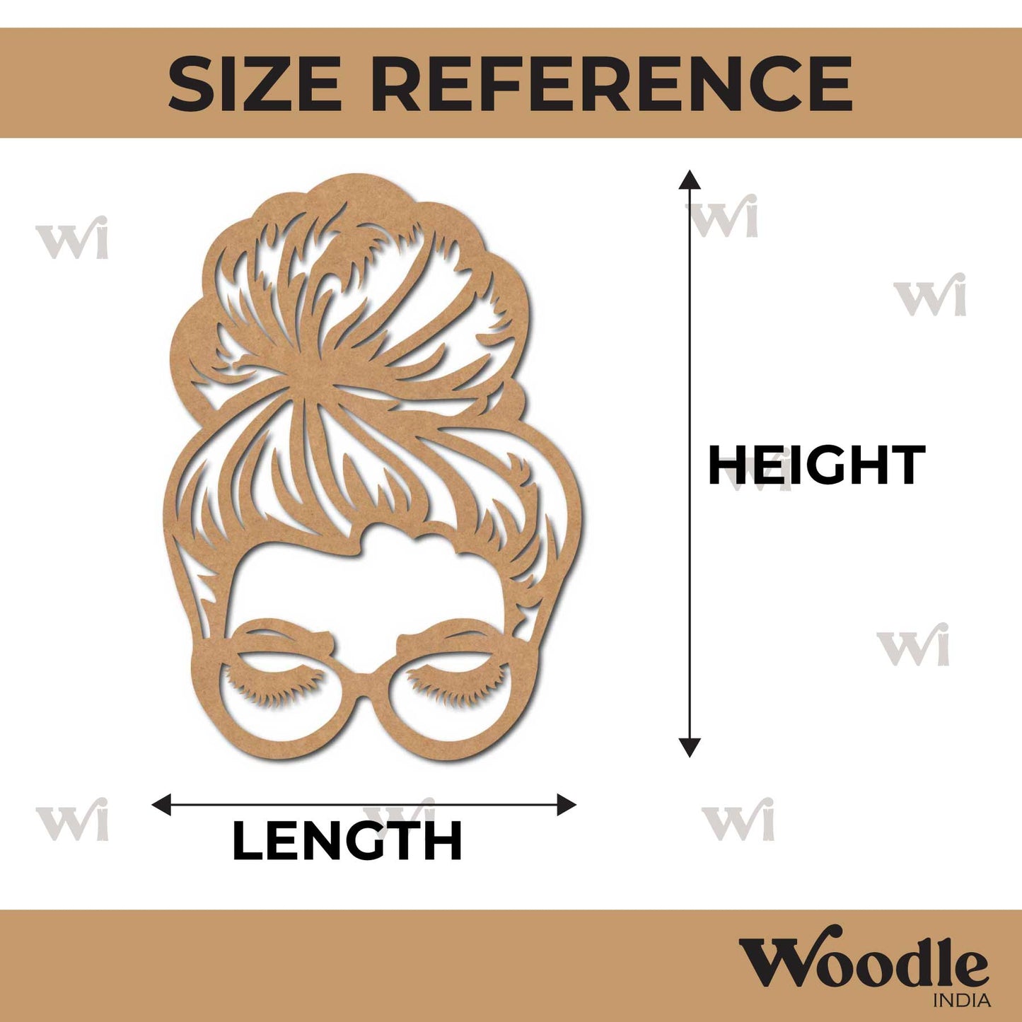 Girl Half Face Cutout MDF Design 1