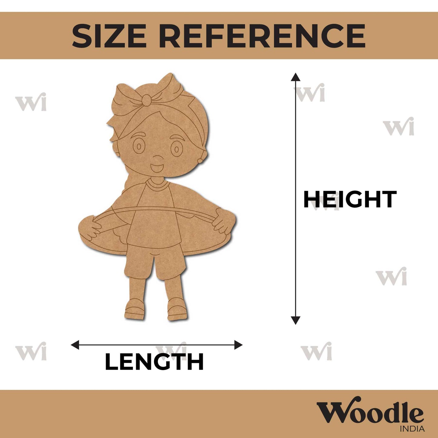 Girl Hula Hooping Pre Marked MDF Design 1