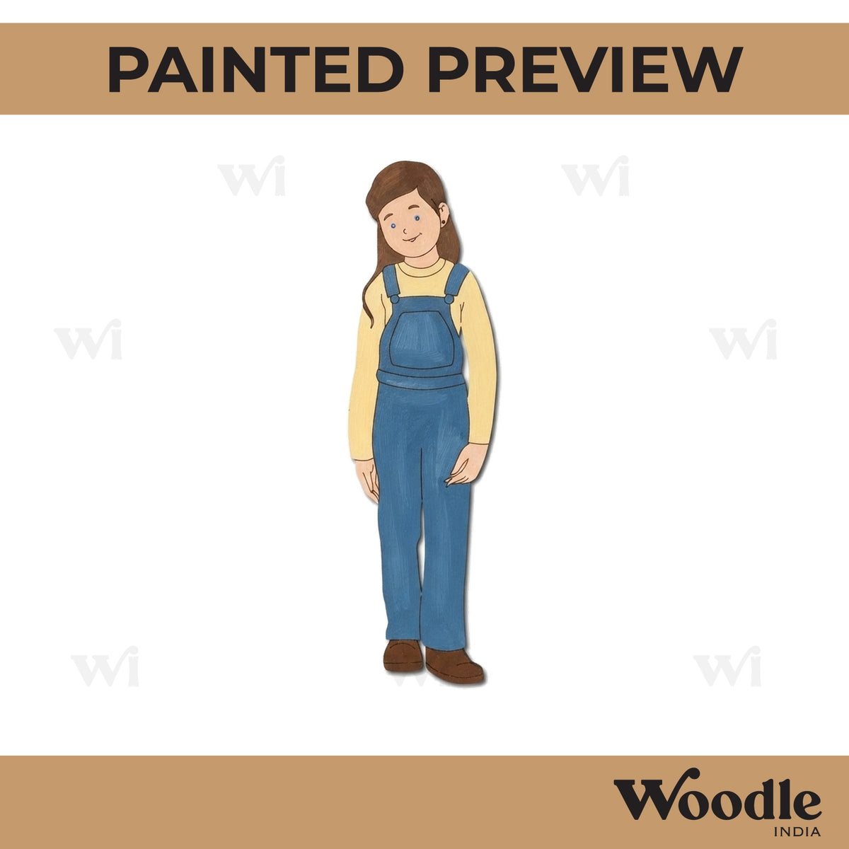 Girl In Dungaree Pre Marked MDF Design 1