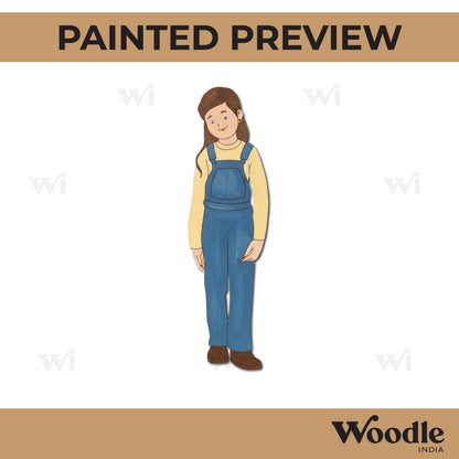 Girl In Dungaree Pre Marked MDF Design 1
