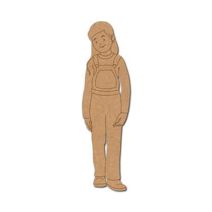 Girl In Dungaree Pre Marked MDF Design 1