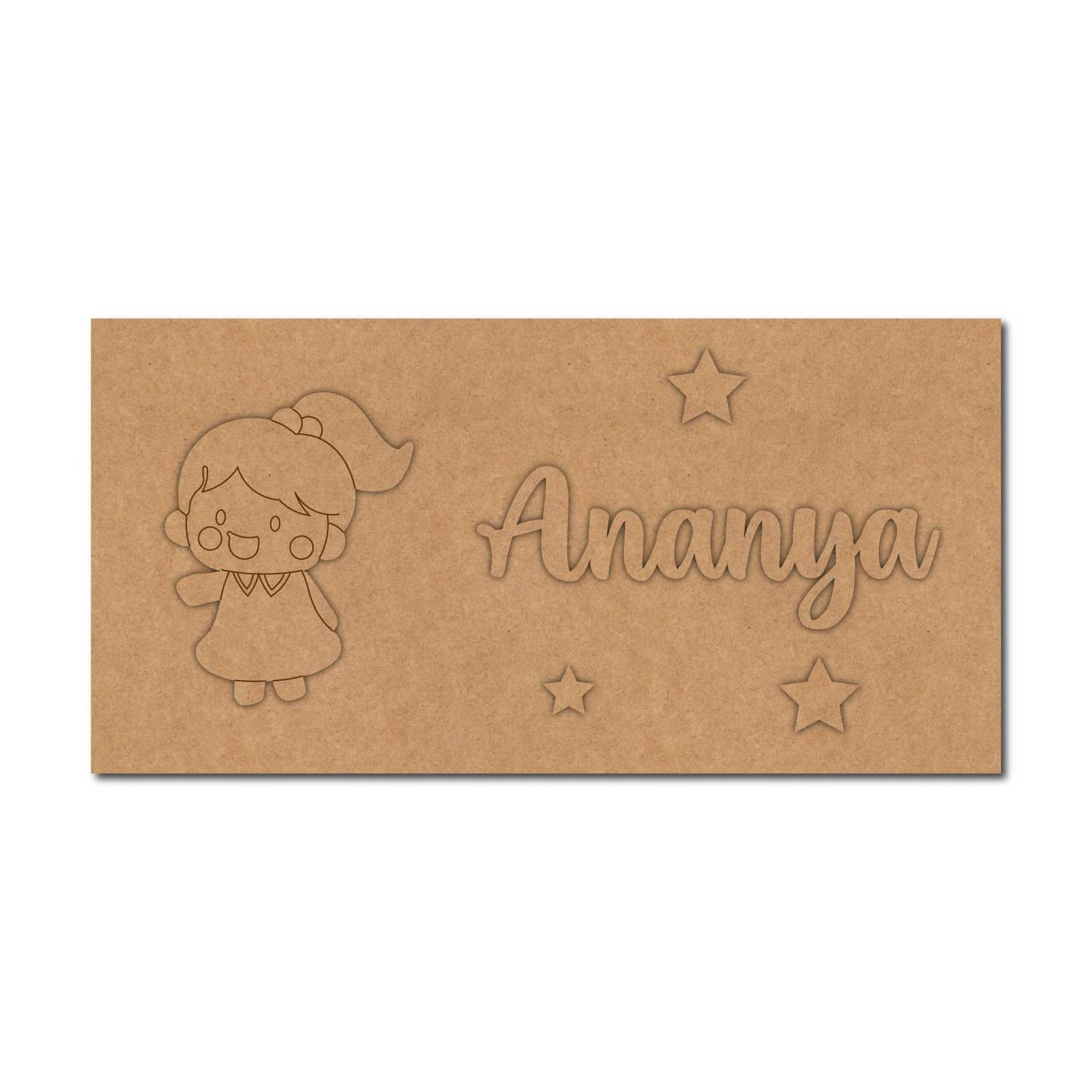 Girl Kids Nameplate MDF Design 1