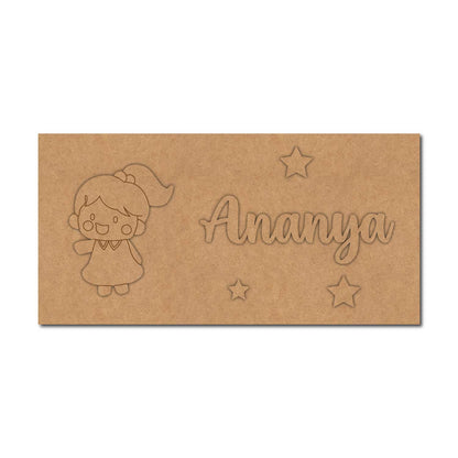 Girl Kids Nameplate MDF Design 1