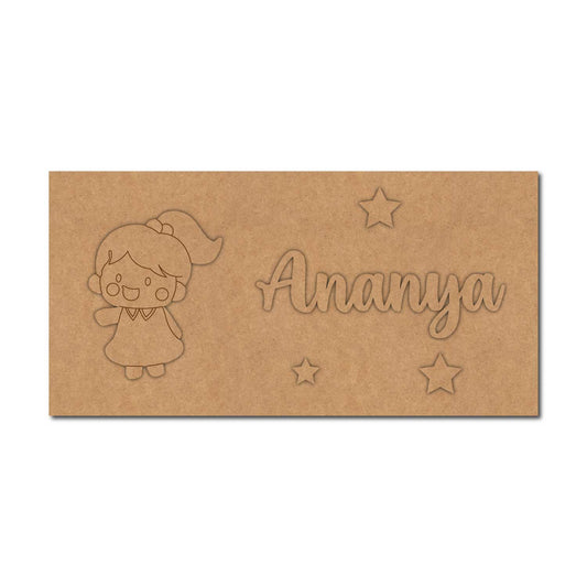 Girl Kids Nameplate MDF Design 1