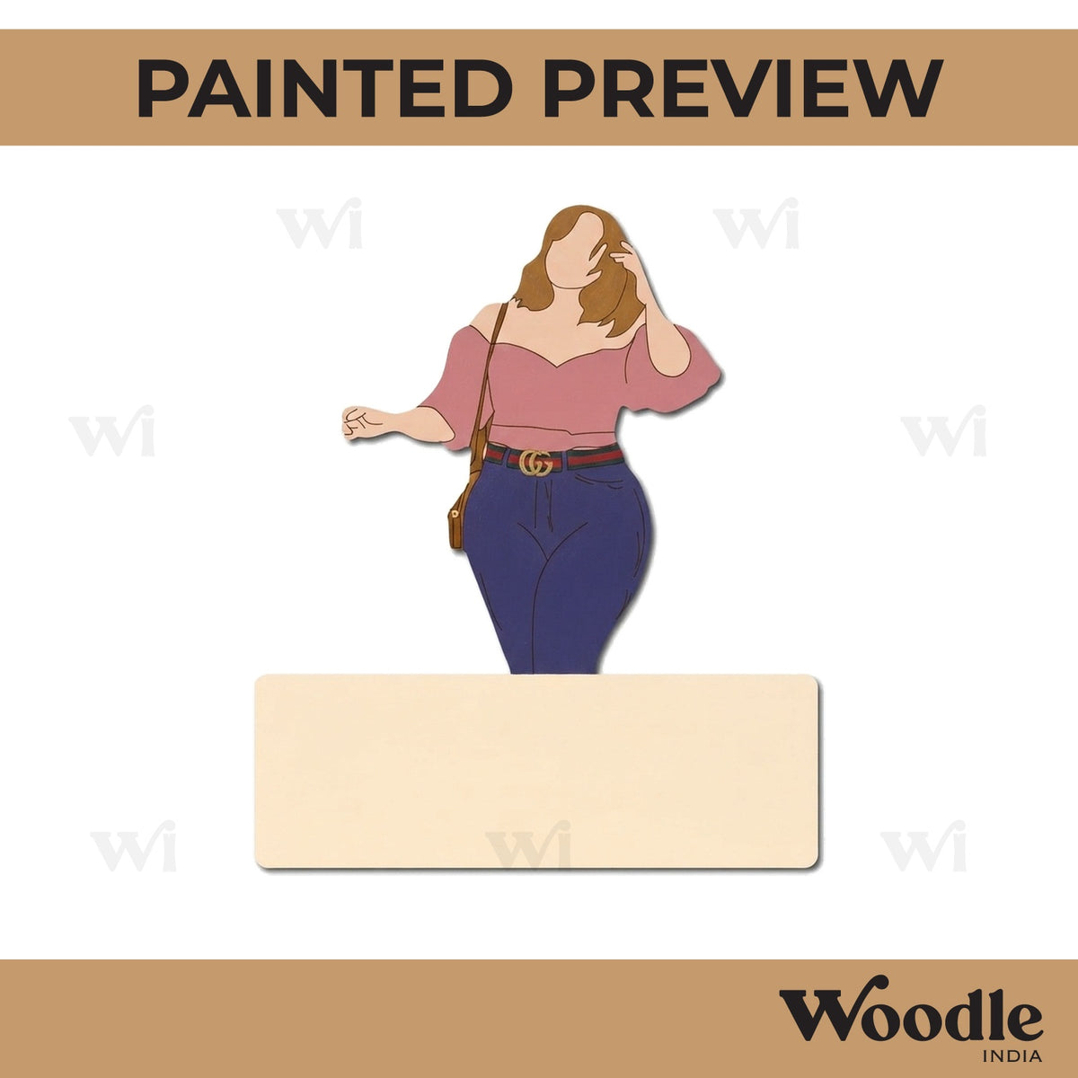 Girl Nameplate Pre Marked MDF Design 1
