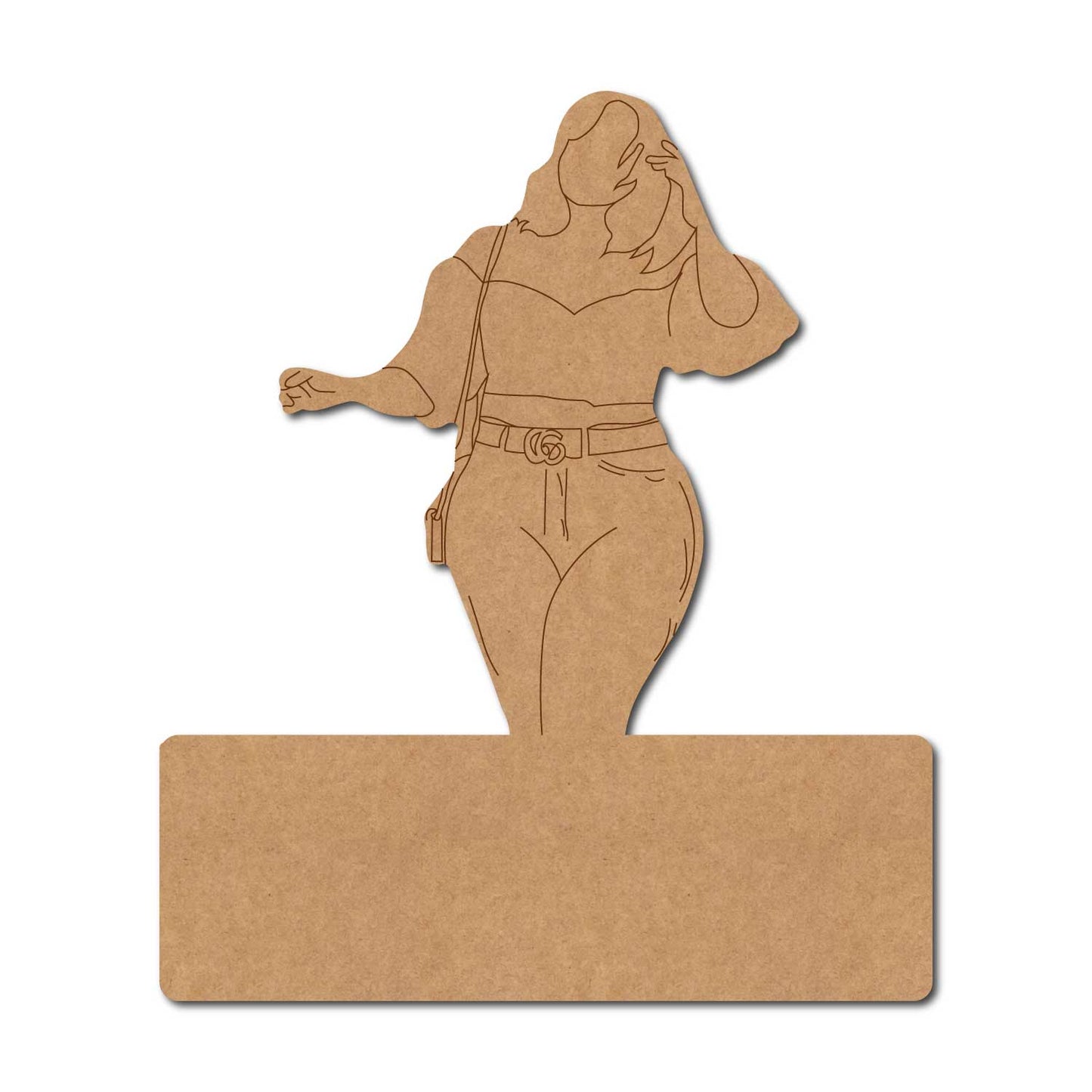 Girl Nameplate Pre Marked MDF Design 1