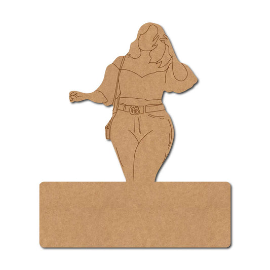 Girl Nameplate Pre Marked MDF Design 1