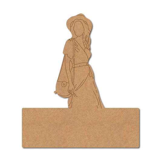 Girl Nameplate Pre Marked MDF Design 3