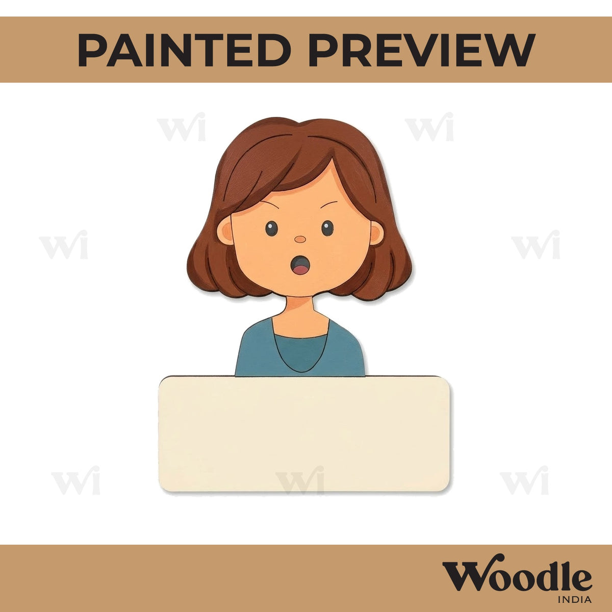Girl Nameplate Pre Marked MDF Design 6