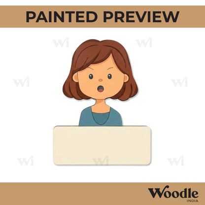 Girl Nameplate Pre Marked MDF Design 6