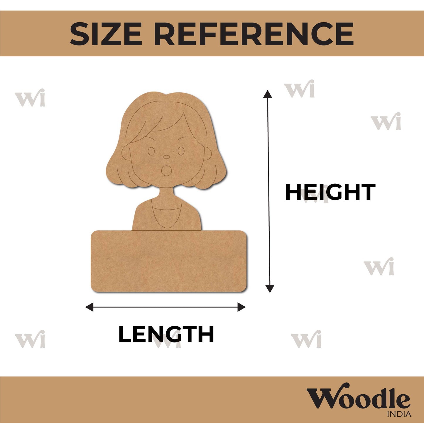 Girl Nameplate Pre Marked MDF Design 6
