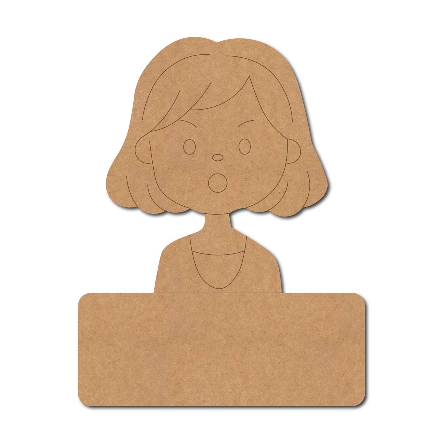 Girl Nameplate Pre Marked MDF Design 6