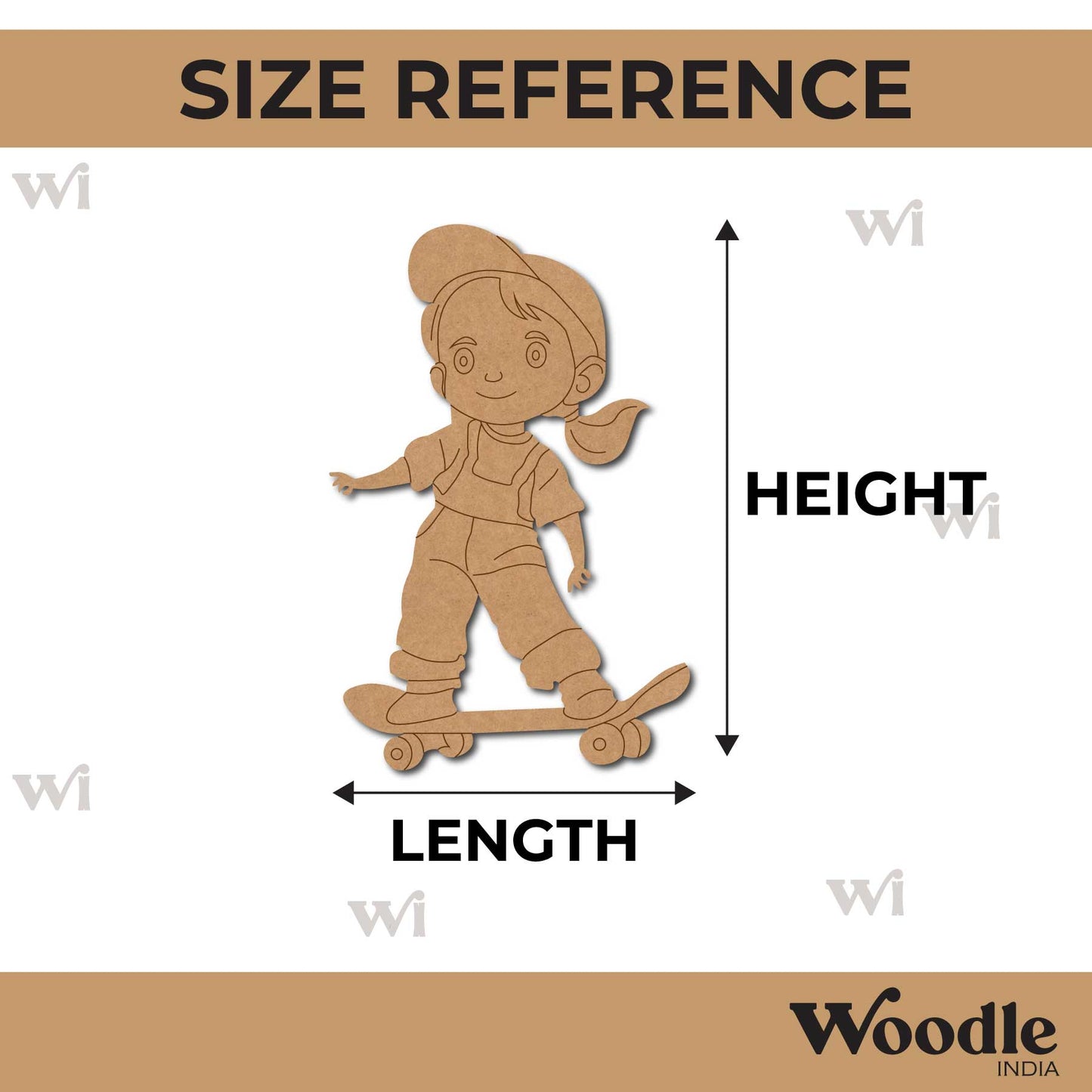 Girl On Skateboard Pre Marked MDF Design 1