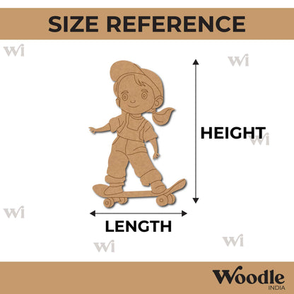 Girl On Skateboard Pre Marked MDF Design 1