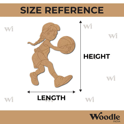 Girl Playing Basketball Pre Marked MDF Design 1
