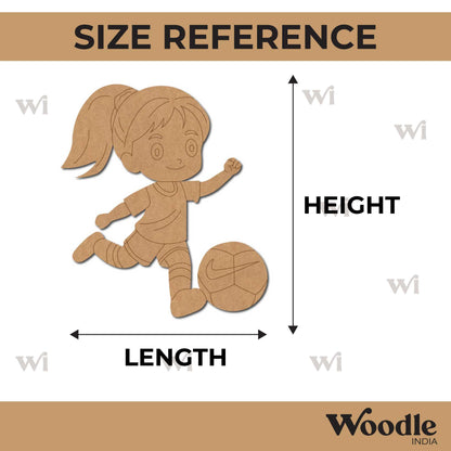 Girl Playing Football Pre Marked MDF Design 2