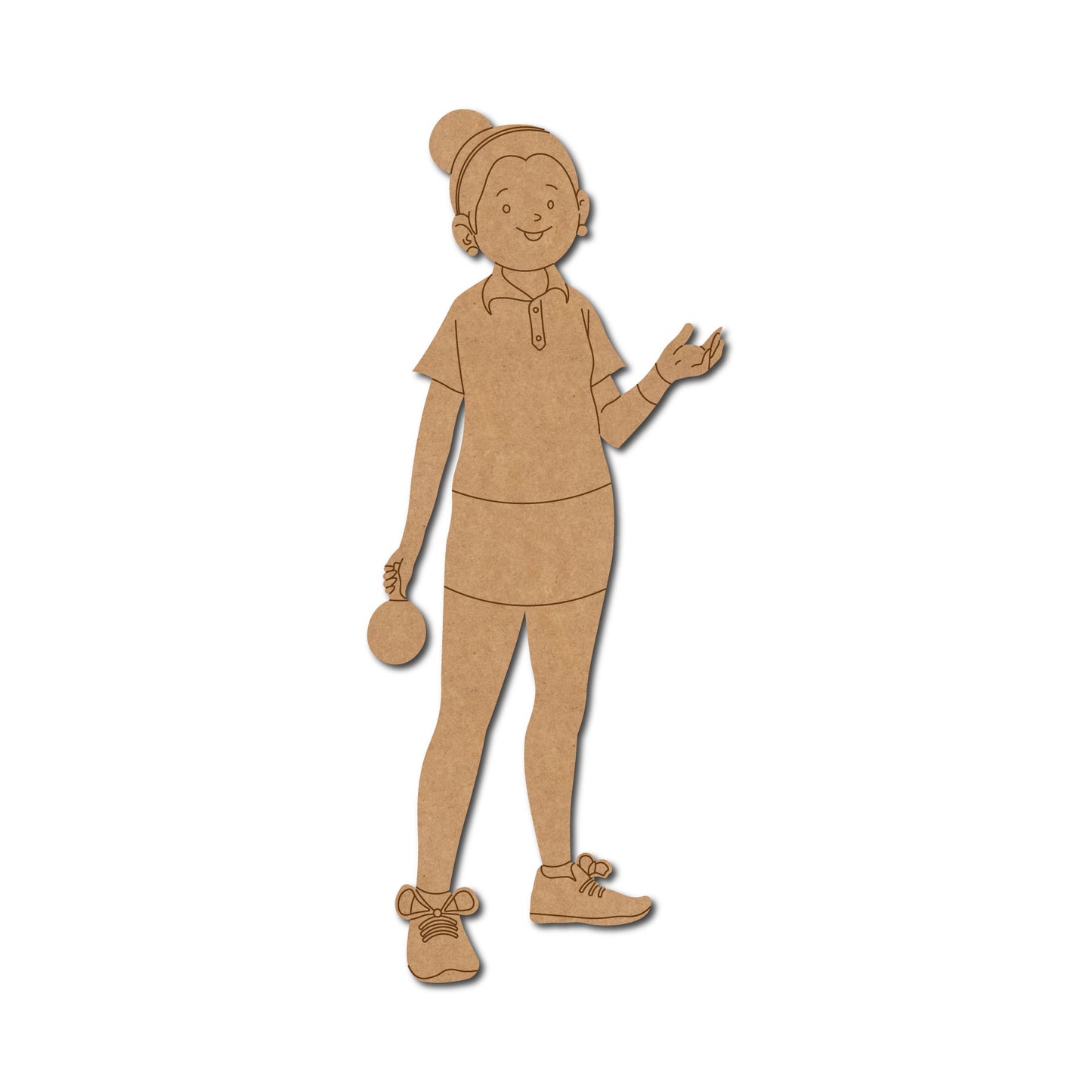 Girl Playing Table Tennis Pre Marked MDF Design 1