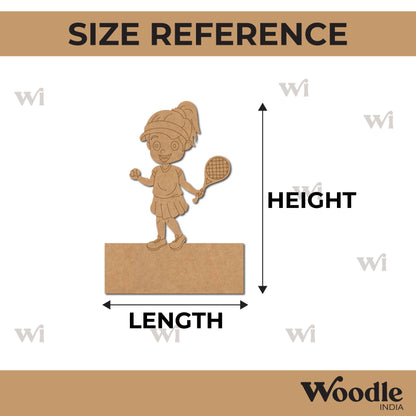Girl Playing Tennis Nameplate Pre Marked MDF Design 2