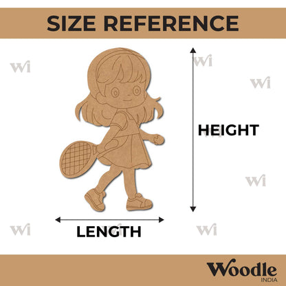 Girl Playing Tennis Pre Marked MDF Design 3