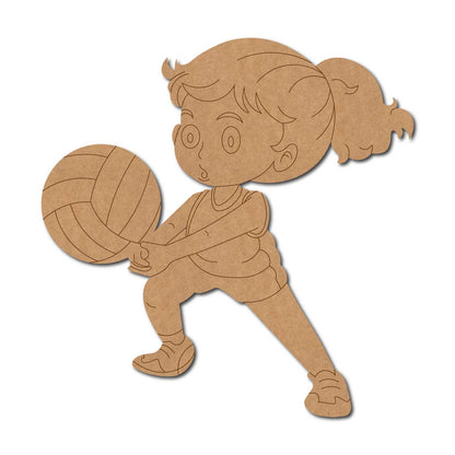 Girl Playing Volleyball Pre Marked MDF Design 1