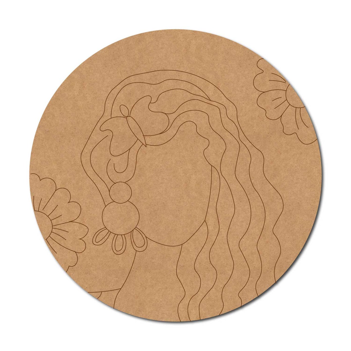 Girl Pre Marked Round MDF Design 1