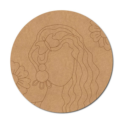 Girl Pre Marked Round MDF Design 1