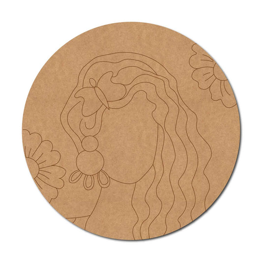 Girl Pre Marked Round MDF Design 1