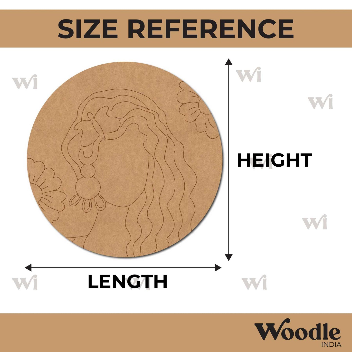 Girl Pre Marked Round MDF Design 1