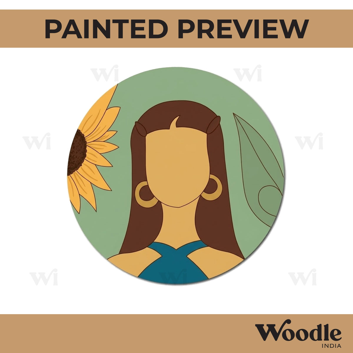 Girl Pre Marked Round MDF Design 2
