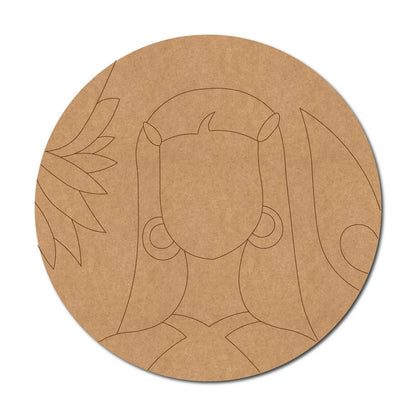 Girl Pre Marked Round MDF Design 2