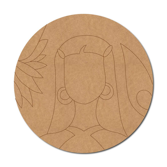 Girl Pre Marked Round MDF Design 2