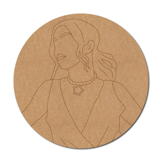 Girl Pre Marked Round MDF Design 3