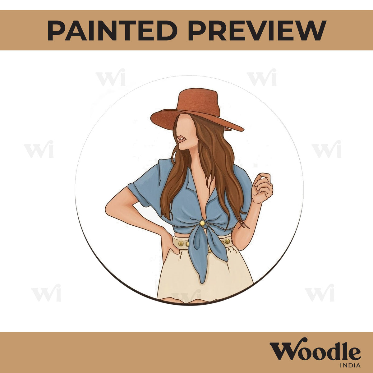 Girl Pre Marked Round MDF Design 5