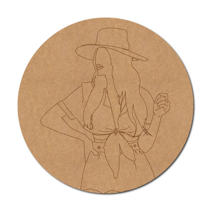 Girl Pre Marked Round MDF Design 5