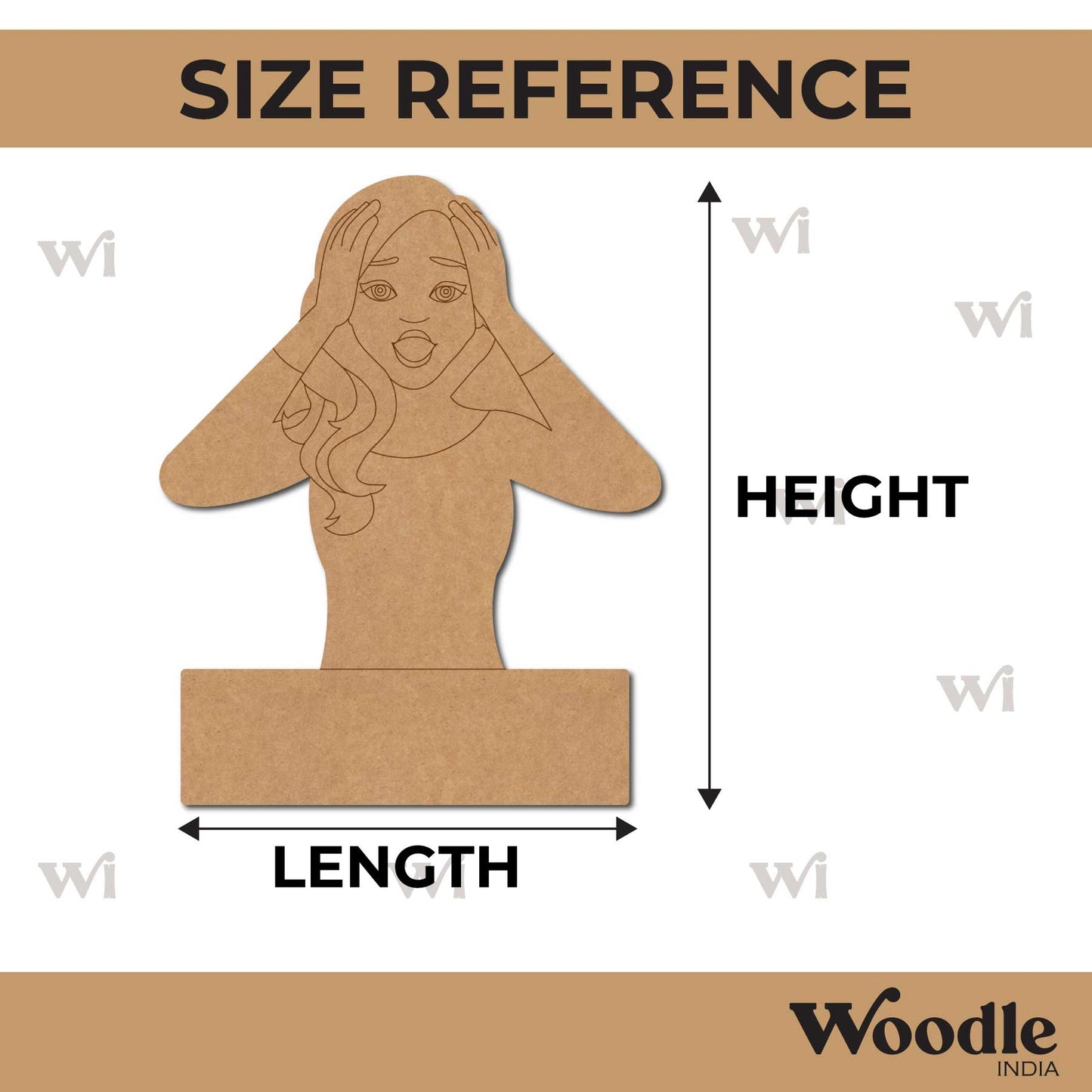 Girl Shocked Nameplate Pre Marked MDF Design 1