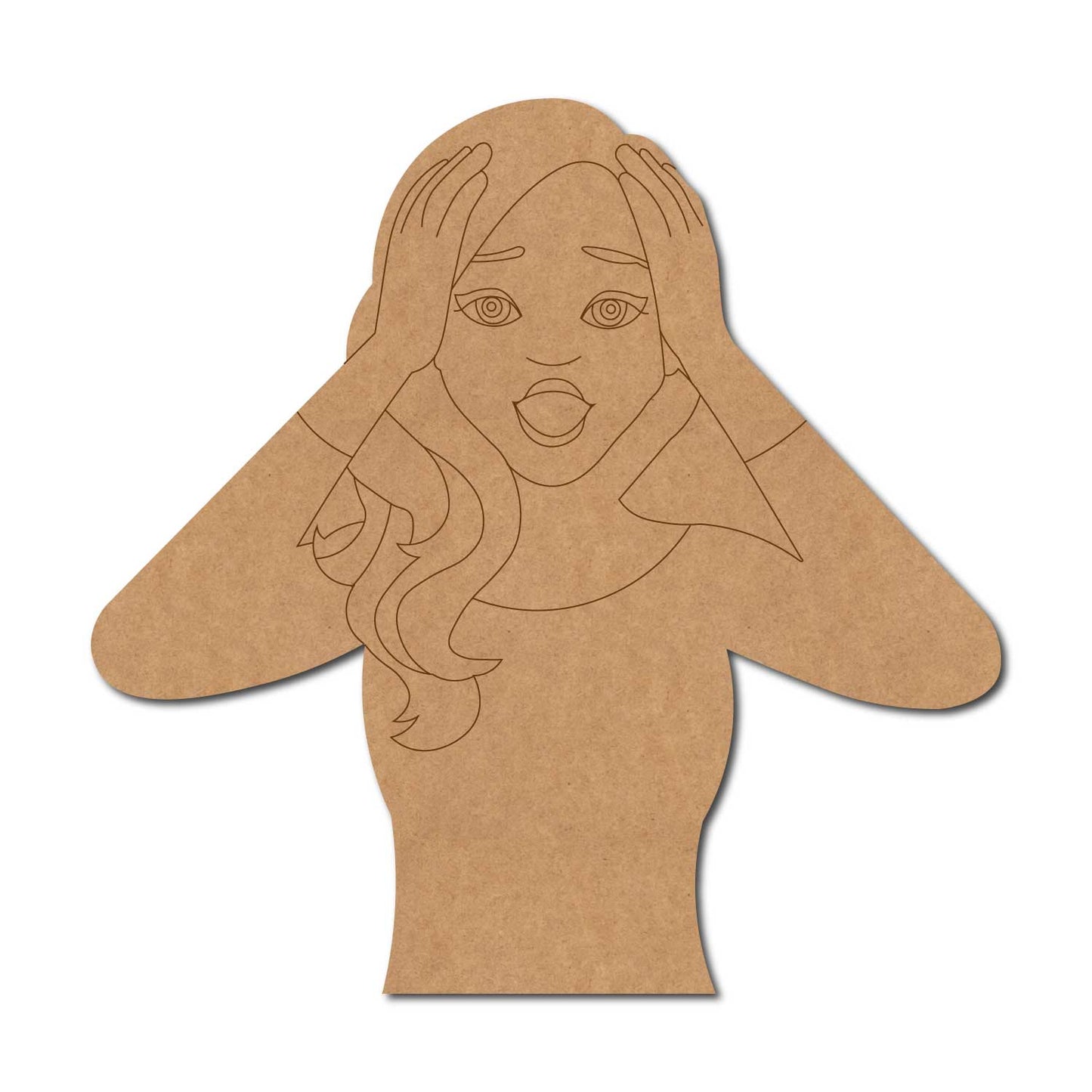 Girl Shocked Pre Marked MDF Design 1