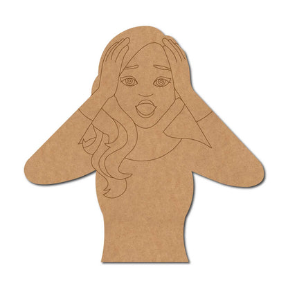 Girl Shocked Pre Marked MDF Design 1