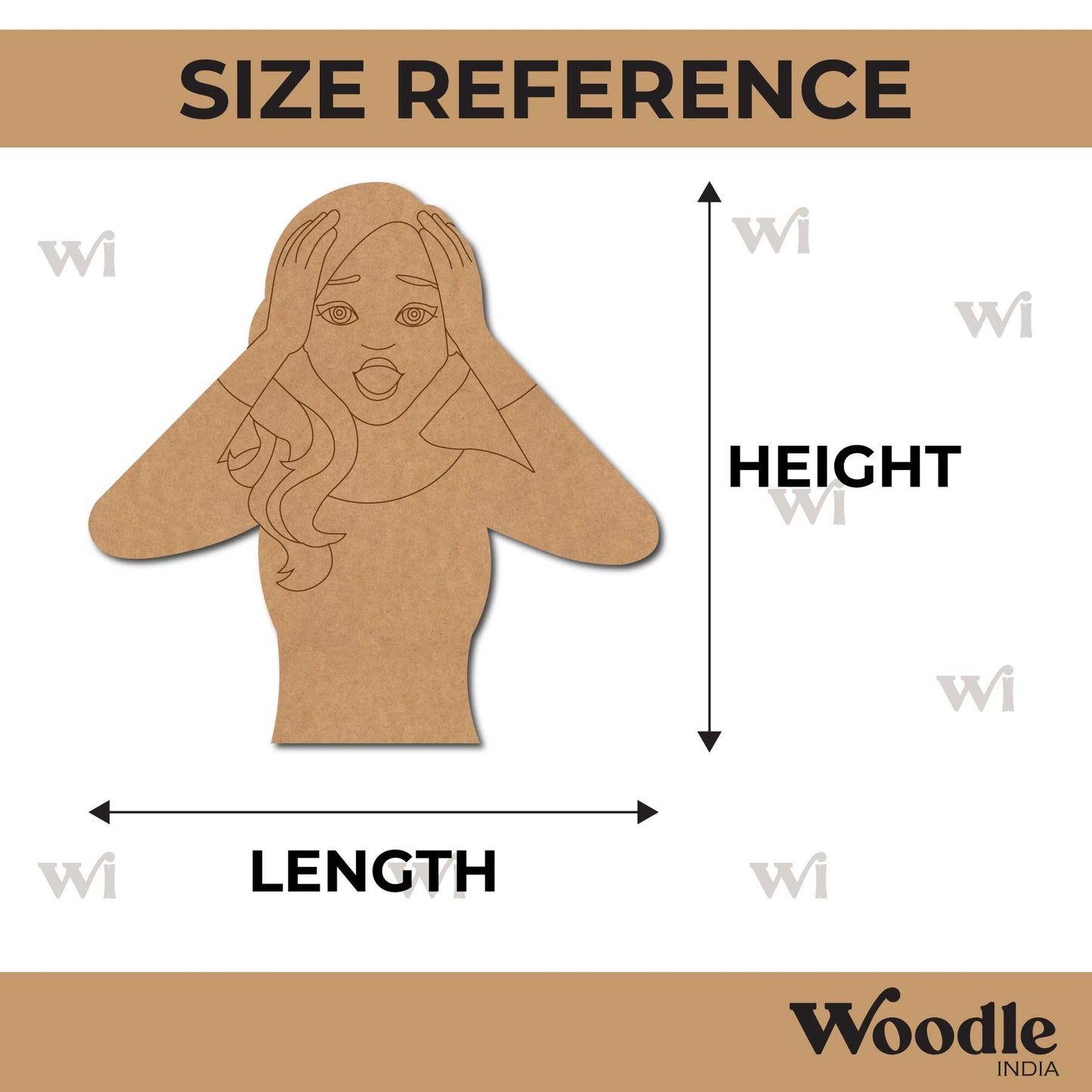 Girl Shocked Pre Marked MDF Design 1
