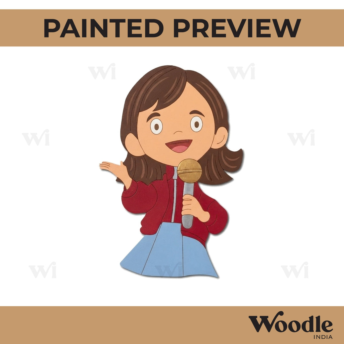 Girl Singing Pre Marked MDF Design 1