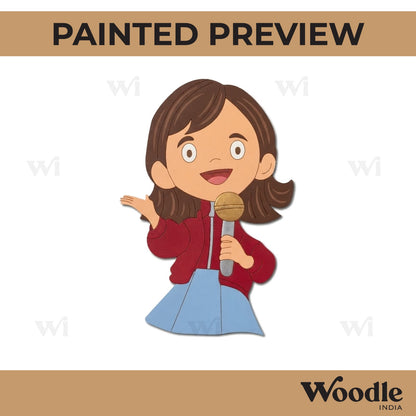 Girl Singing Pre Marked MDF Design 1