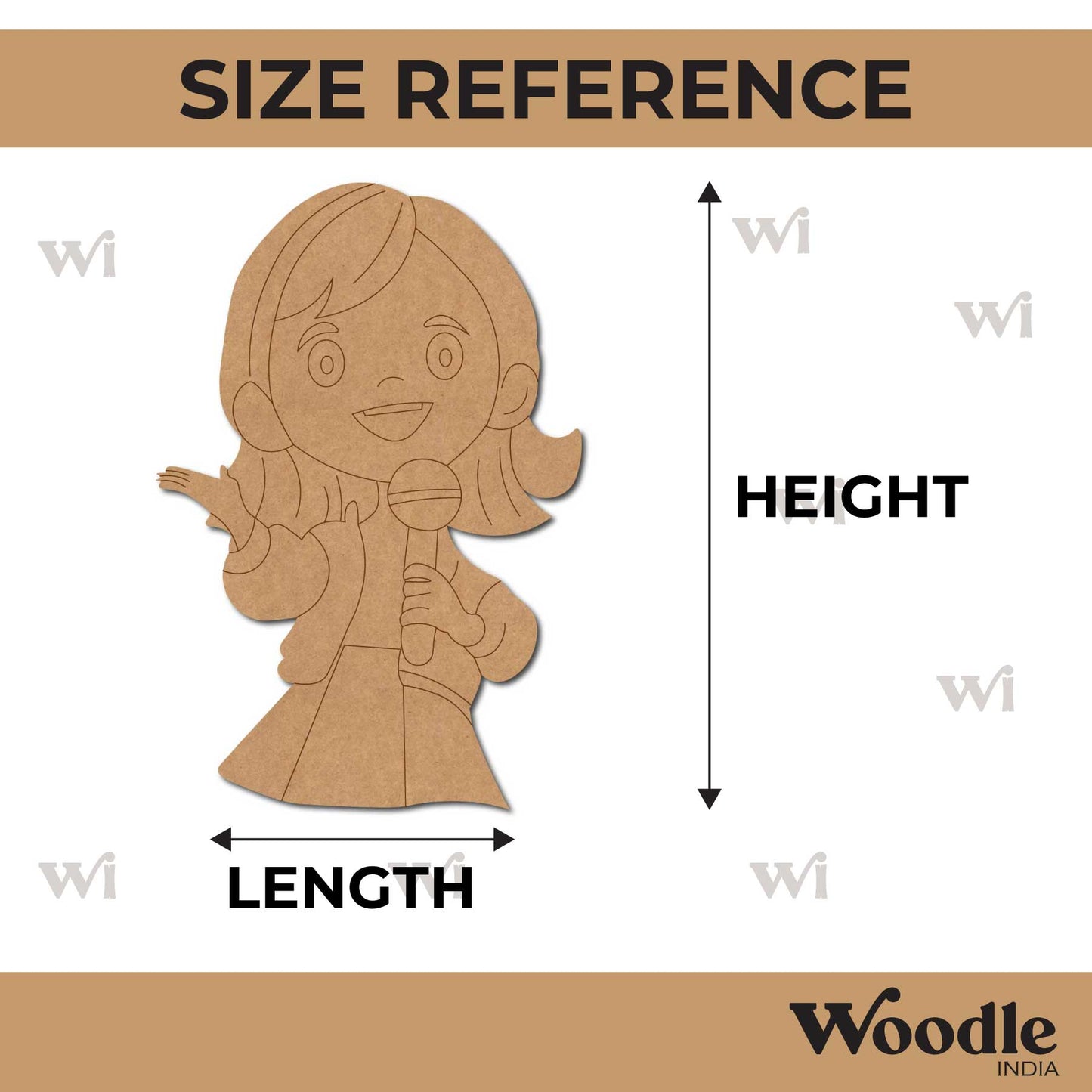 Girl Singing Pre Marked MDF Design 1