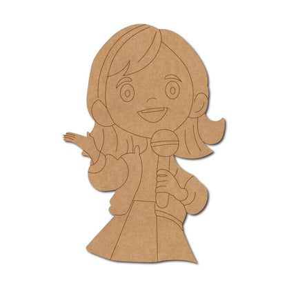 Girl Singing Pre Marked MDF Design 1