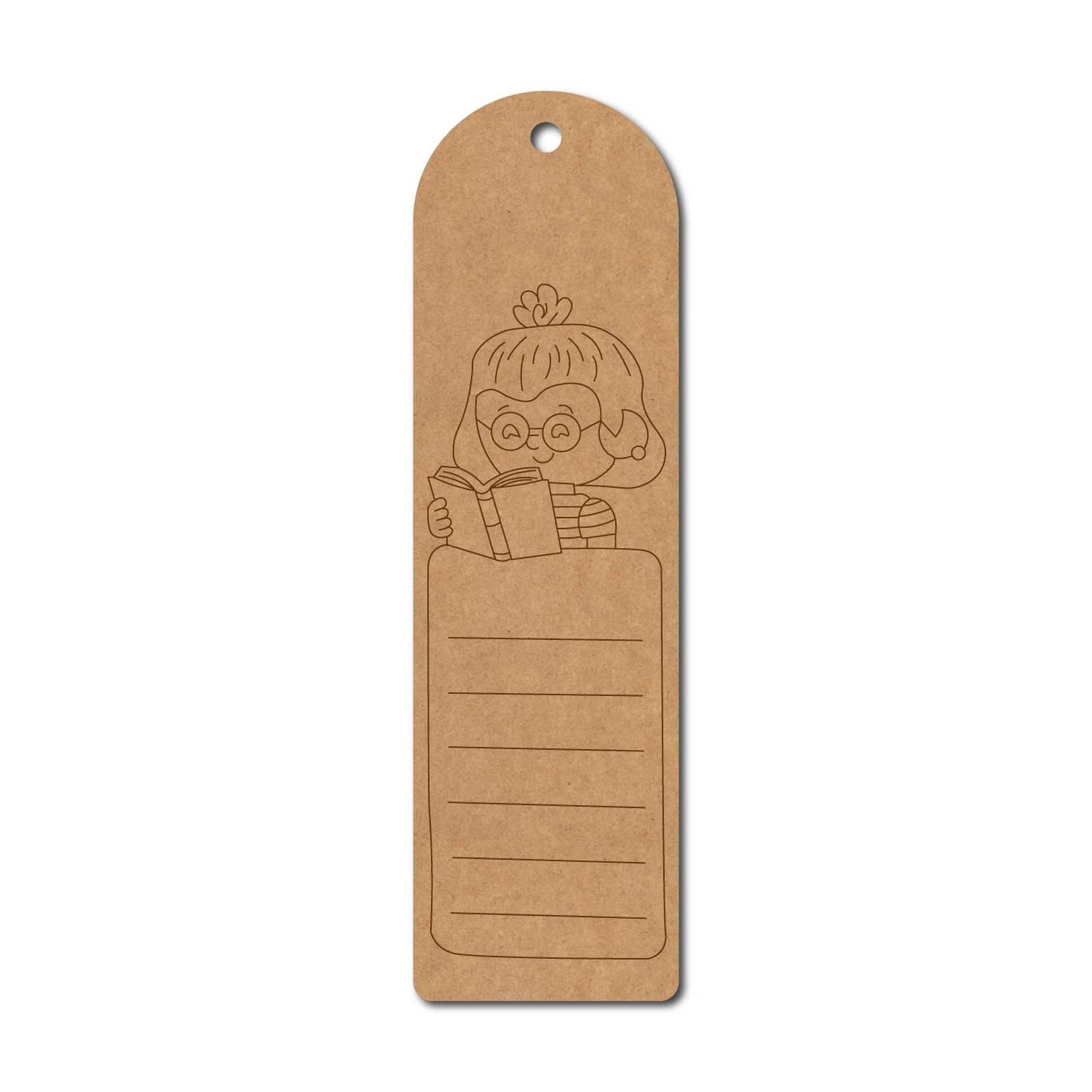 Girl Studying Bookmark Pre Marked MDF Design 1