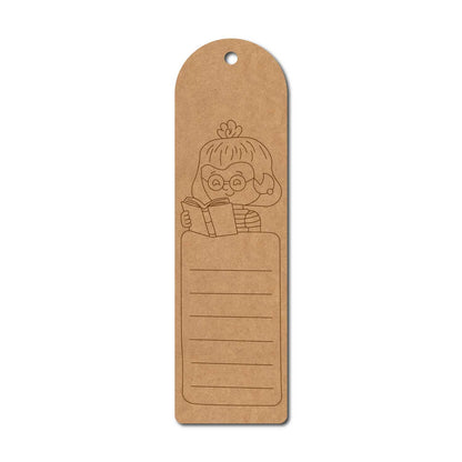 Girl Studying Bookmark Pre Marked MDF Design 1