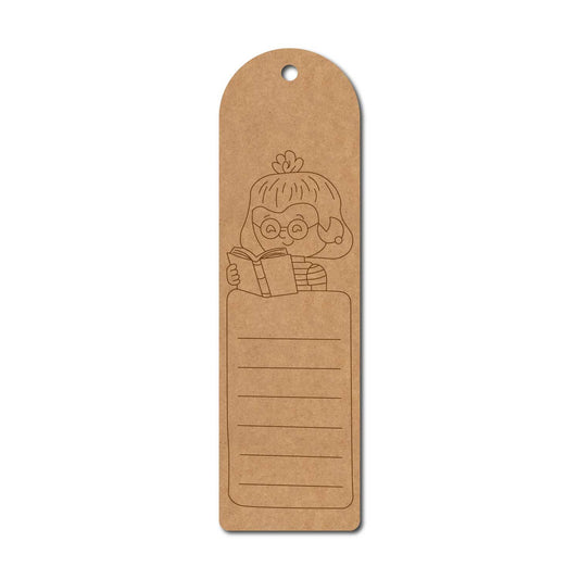 Girl Studying Bookmark Pre Marked MDF Design 1