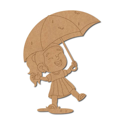 Girl Under Umbrella Pre Marked MDF Design 1