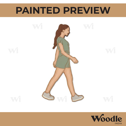 Girl Walking Pre Marked MDF Design 1
