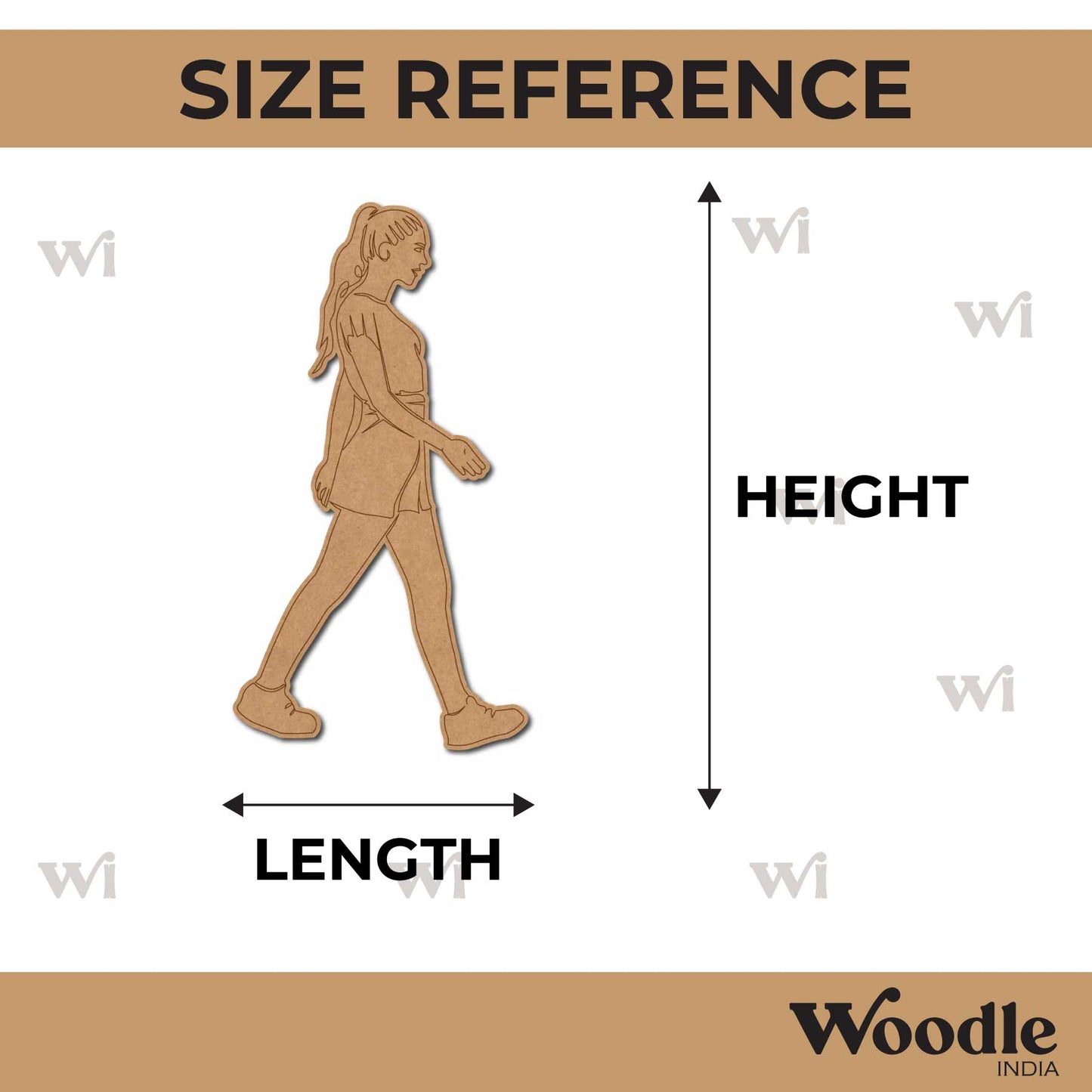 Girl Walking Pre Marked MDF Design 1