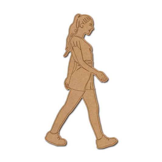 Girl Walking Pre Marked MDF Design 1