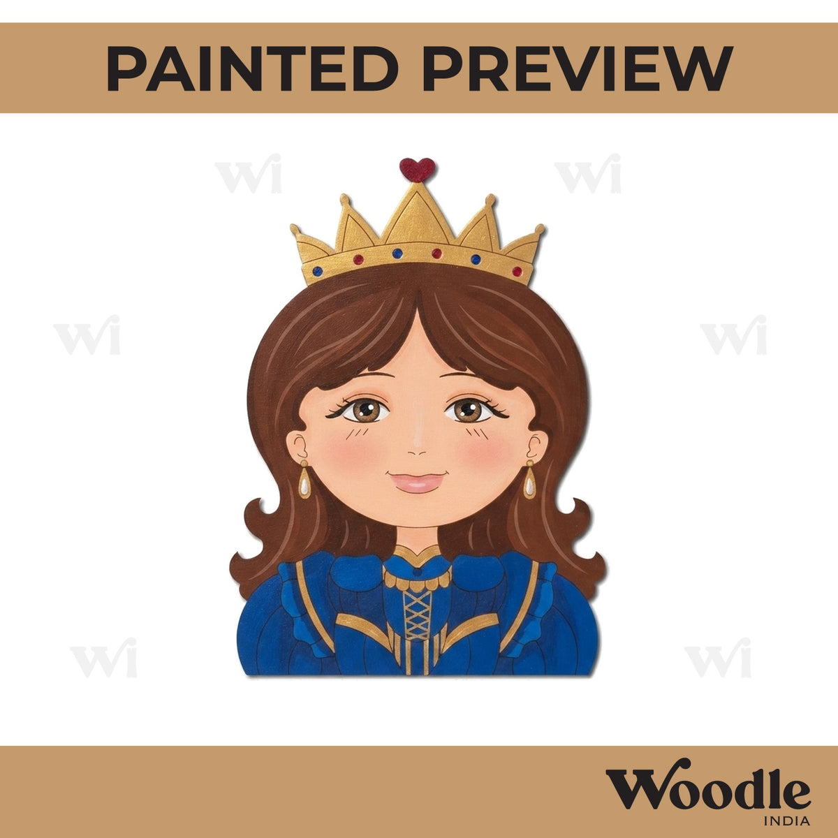 Girl Wearing Crown Pre Marked MDF Design 1